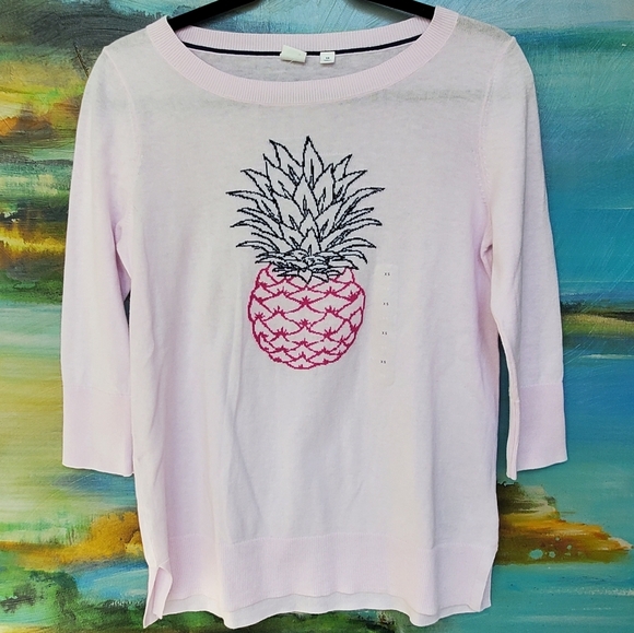 GAP Sweaters - GAP Light Pink Pineapple Sweater